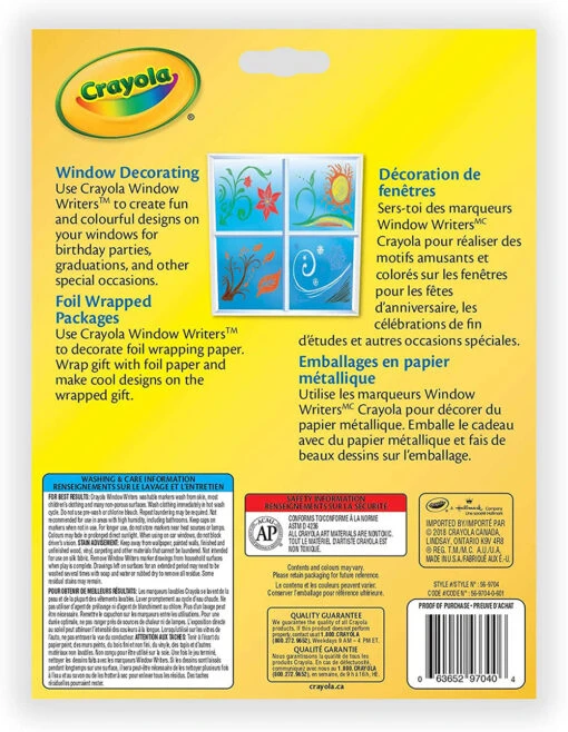 Crayola - 10 Marqueurs Lavables Pour Fenêtre -Crayola Soldes 2024 12056 9704 1